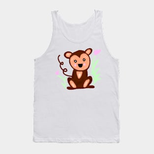 Brown monkey pastel art Tank Top